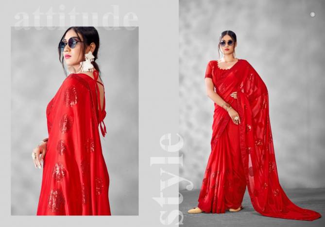 Ynf Humdumm New Latest Stylish Party Wear Sequence Saree Collection
